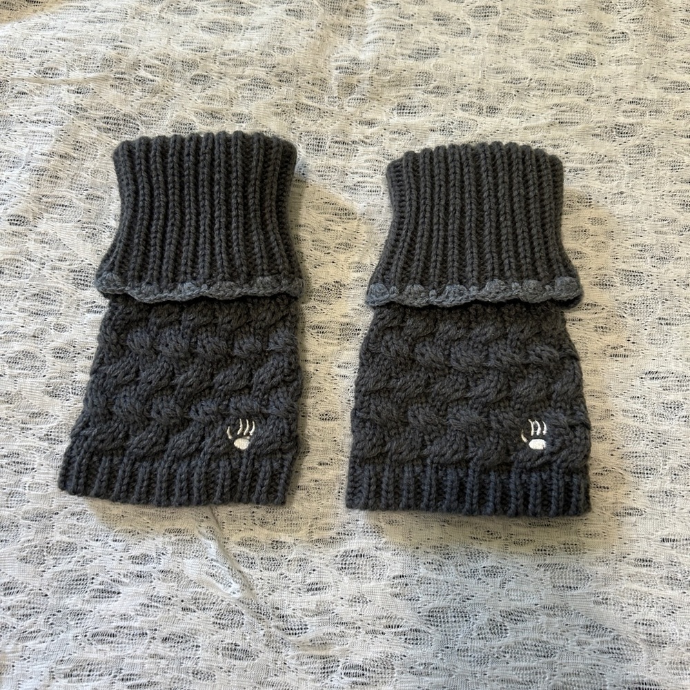 Gray Knit boot cuffs